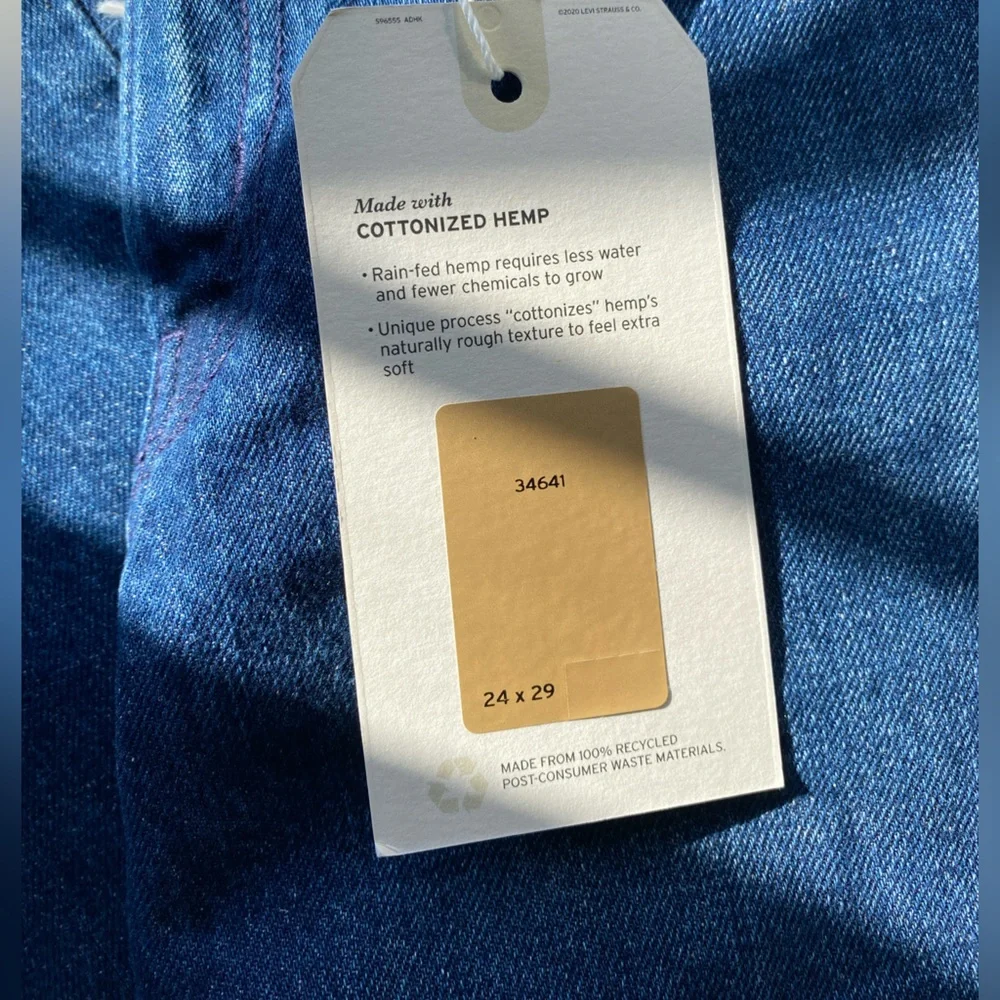 NEW Levi's WellThread High Loose Jeans Hemp Cotton 24 - Picture 4 of 16